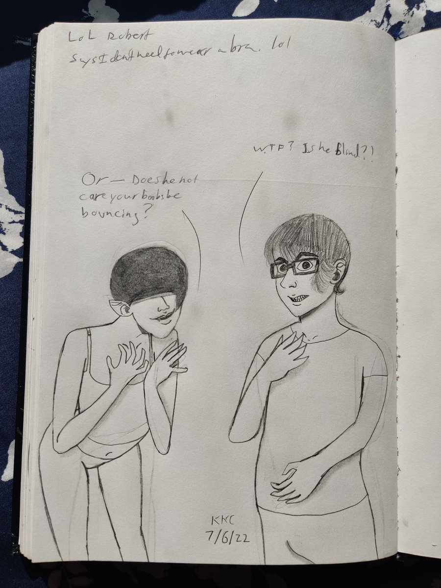 KaeyleC's tweet photo. Lol Robert
Says I don't need to wear a bra. Lol
Norm cries, "WTF? Is he blind?!"
Froll adds, "Or-- Does he not care your boobs be bouncing?"
#drawing #art #pencildrawing #pencilart #Norm #Froll #trueloveβ€οΈ https://t.co/r2NIiqqHuQ
