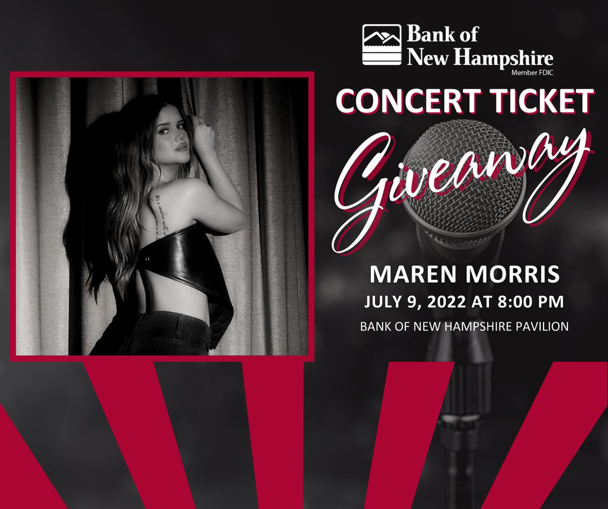 BankNH's tweet photo. 🎵 TICKET GIVEAWAY 🎵
We are giving away tickets to see @MarenMorris live at @banknhpavilion! Visit our Facebook page to learn more: https://t.co/s5qqPm7VhR. #LovinItLive https://t.co/YvyMMZ3JLC