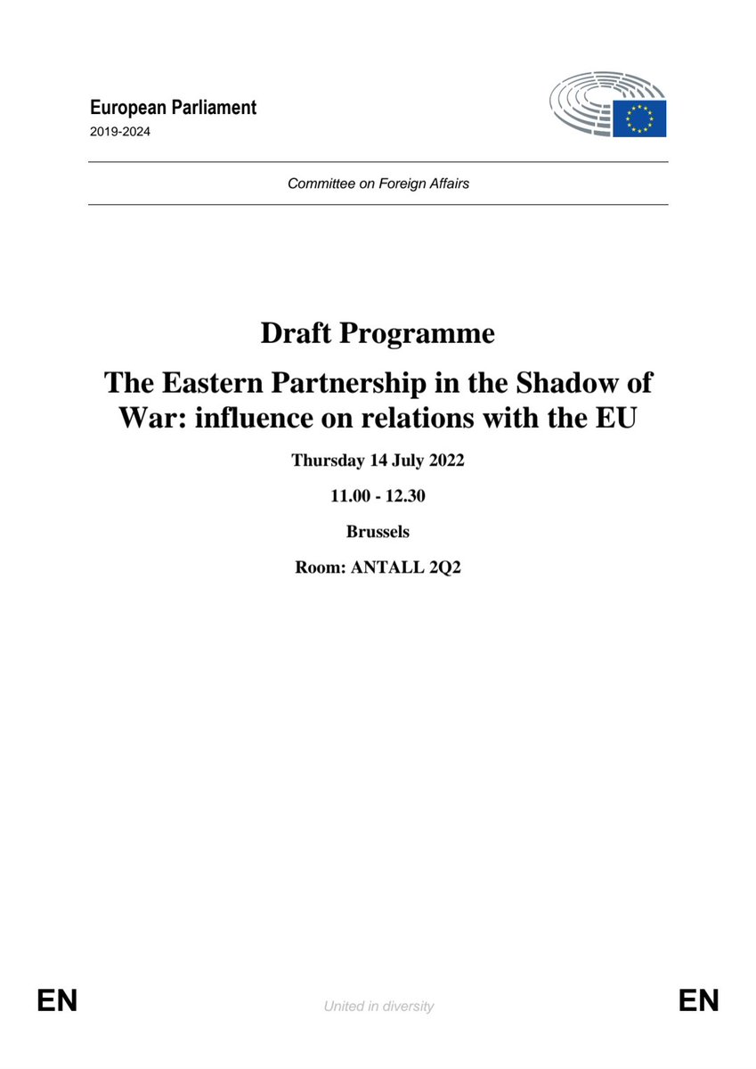 VaqifS's tweet photo. This is why I love European Parliament. Look at the attached program of EP event on Eastern Partnership countries: the report on Ukraine is presented by a Ukrainian speaker, on Georgia - by a Georgian, on Azerbaijan - by an Armenian. Classical European Parliament in action! https://t.co/ivwMWXbjTl