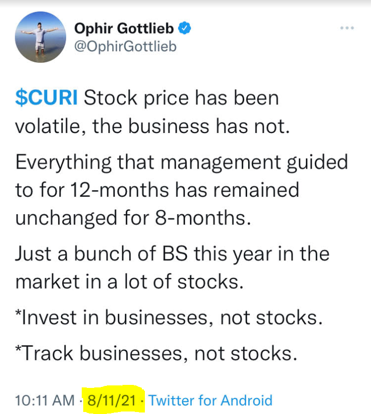 OgPerspective's tweet photo. $CURI
Invest in businesses, not stocks.
Track businesses not, stocks.
Have perspective, or don't.
#justBS #CMLPro https://t.co/r5X2ujp1TM