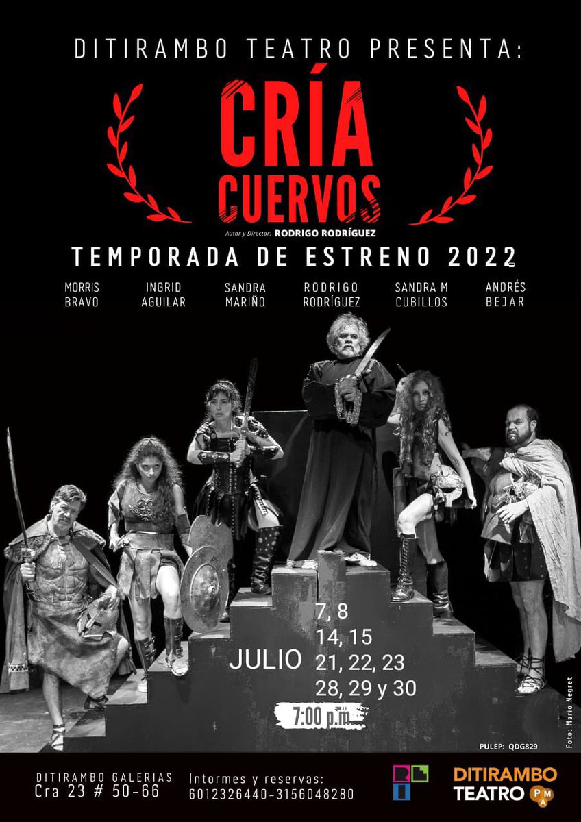 ActoresSCG's tweet photo. Nuestra socia #SandraCubillos invita a la #ComunidadCamaleón a la obra #CríaCuervos, una historia interpretada por #MorrisBravo #SandraMariño #RodrigoRodriguez #SandraCubillos y #AndresBejar
*Descuento del 50% para socios de ACTORES S.C.G adquiriendo sus boletas al 3213352561 https://t.co/QxP2cm1GLk