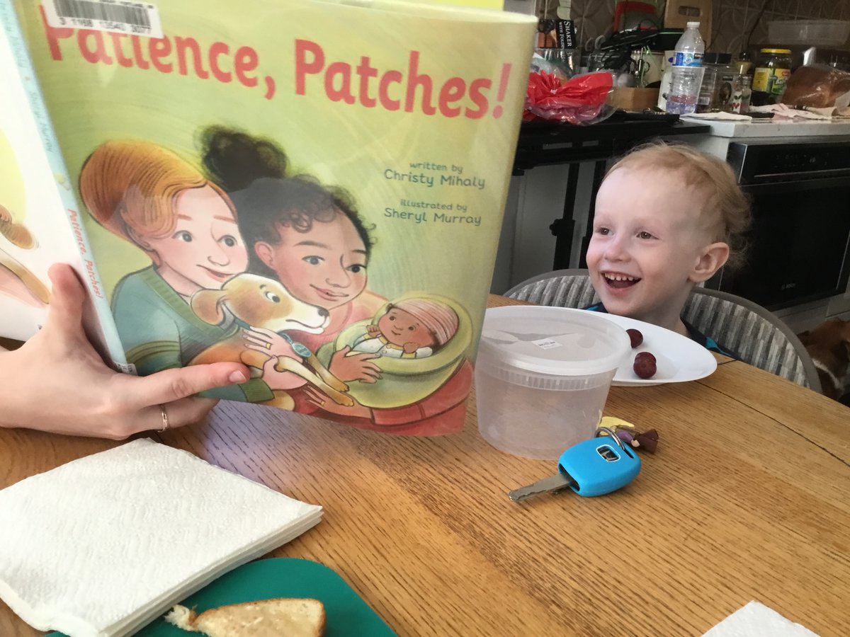 Picture of my son enjoying PATIENCE, PATCHES!