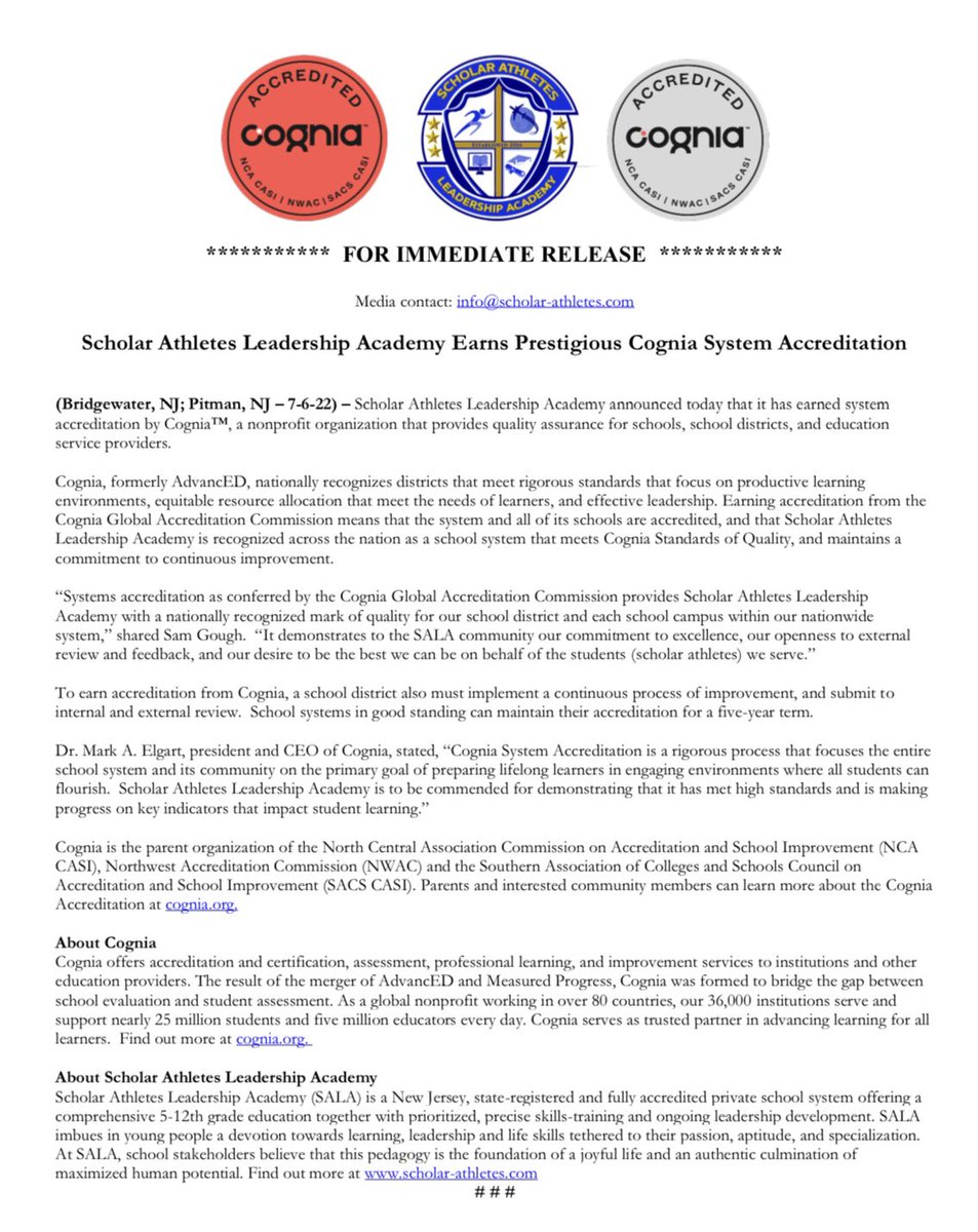 Scholar Athletes Leadership Academy tweet media