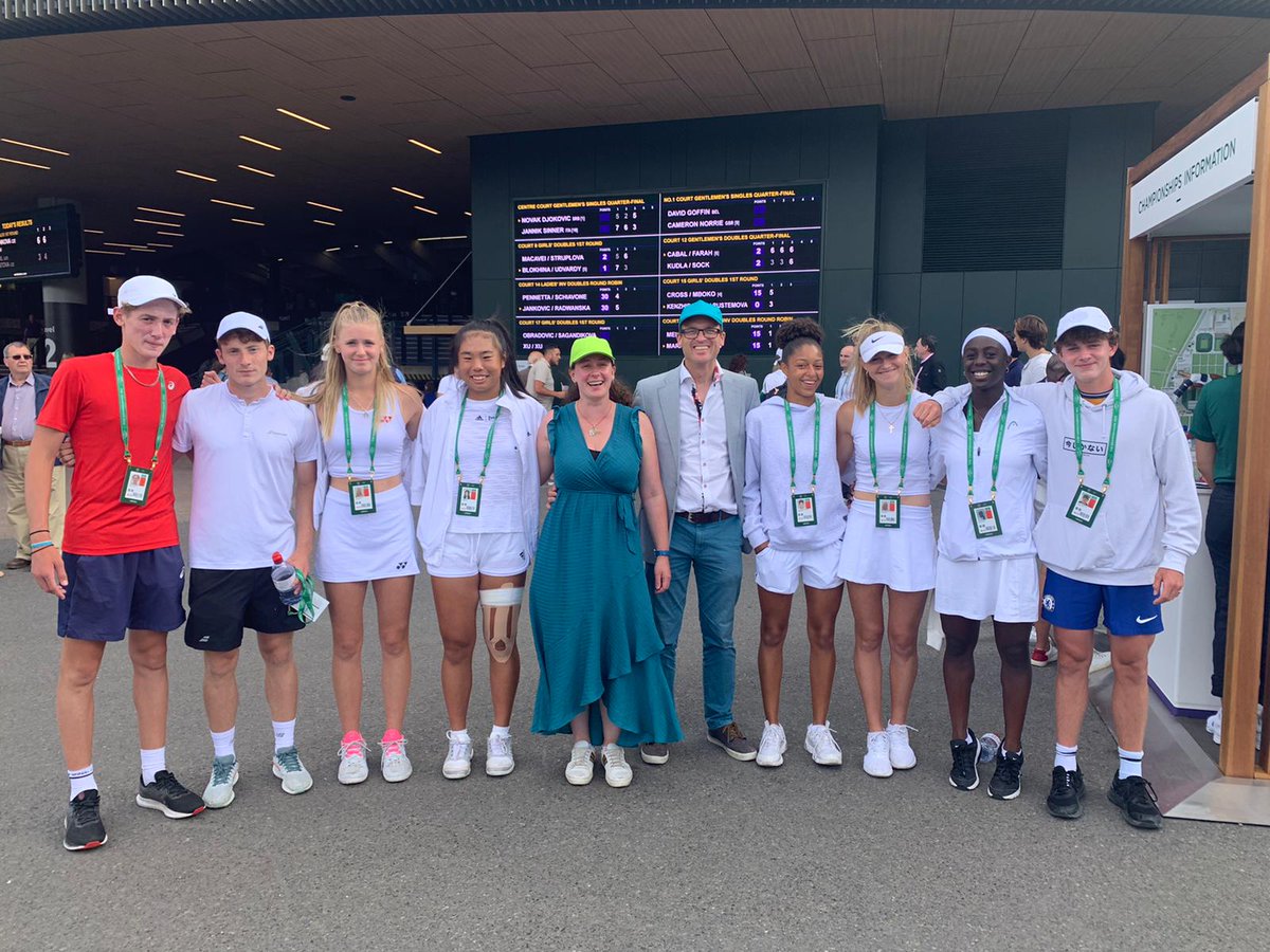 What an amazing day yesterday <a href="/Wimbledon/">Wimbledon</a> It was a privilege to see some of our boarders play @WimbledonJ too, and a great surprise to see them all (almost) for a photo! I'll miss these guys but I'm looking forward to see them play on centre court one day #TeamLUNTA #BoardingLife