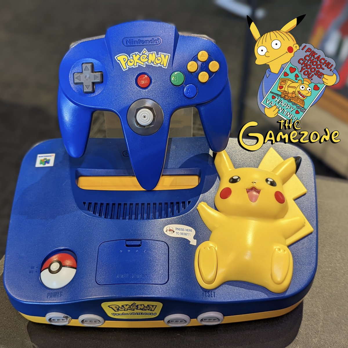 TheGameZoneGZ's tweet photo. This Just in! #nintendo64 #pikachu version blue/yellow console 

#n64 #n64console https://t.co/r0YIV8VTmr