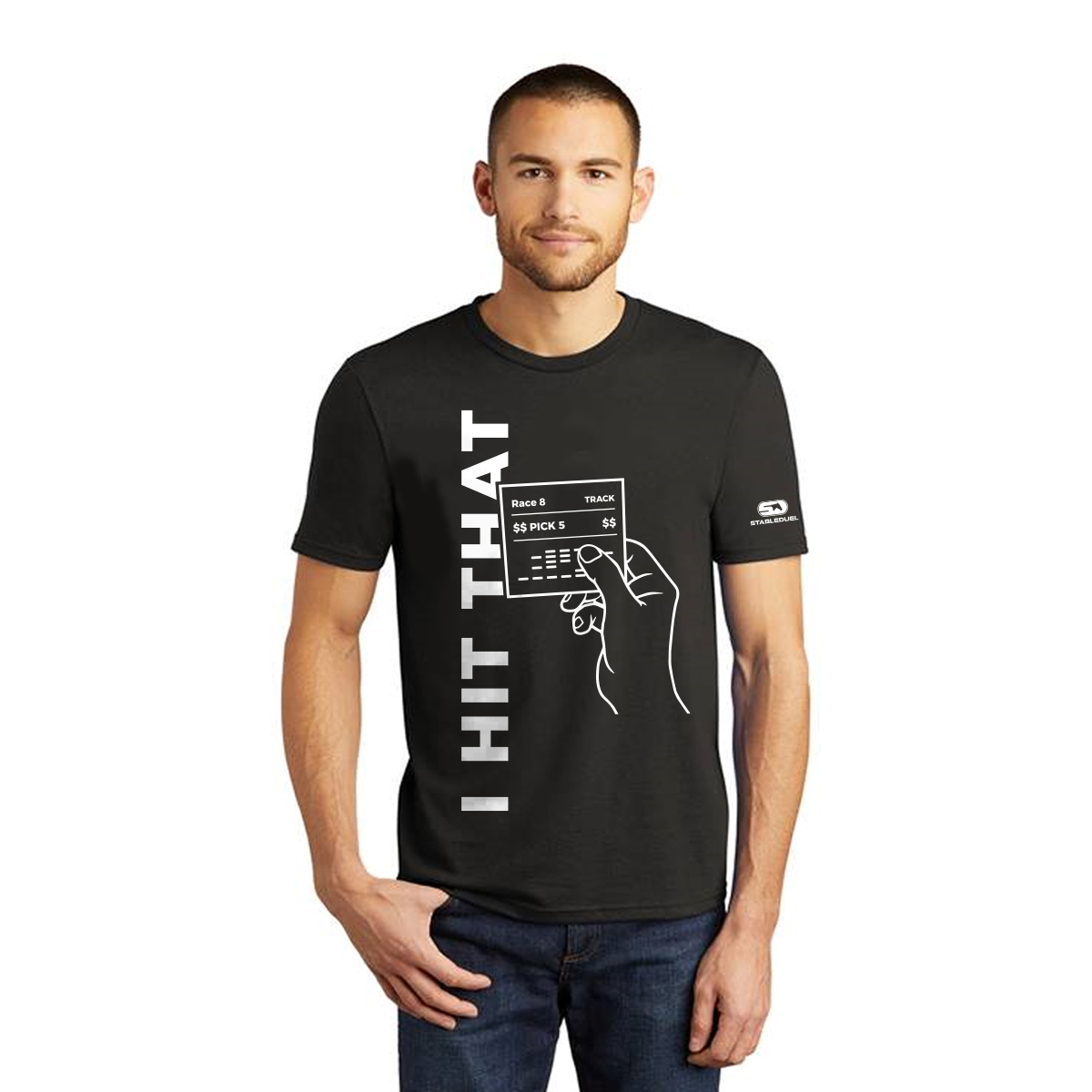 StableDuel's tweet photo. Show and Tell on a t-shirt. Get yours at https://t.co/hBX8ZBnPkQ #IHitThat https://t.co/rv1wL6WqoZ