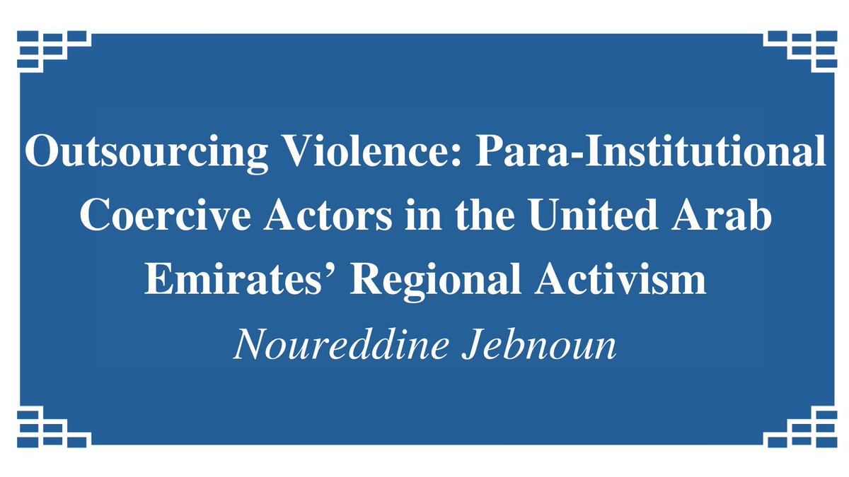 The Spring 2022 Arab Studies Journal features two brand-new articles. Be sure to read Noureddine Jebnoun's "Outsourcing Violence: Para-Institutional Coercive Actors in the United Arab Emirates’ Regional Activism." Grab your copy today! jadaliyya.com/Details/44270/…