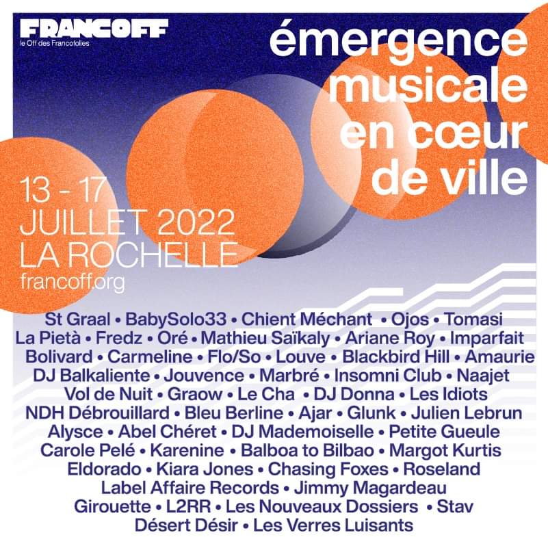◐ SEA OFF AND SUN ◑

On y est ! 
🌊 On est très, mais vraiment très impatients de vous retrouver autour de ce line-up en plein coeur de la ville durant 5 jours de festival !

L'entrée est libre et le restera toujours 🧡
#FrancOff2022