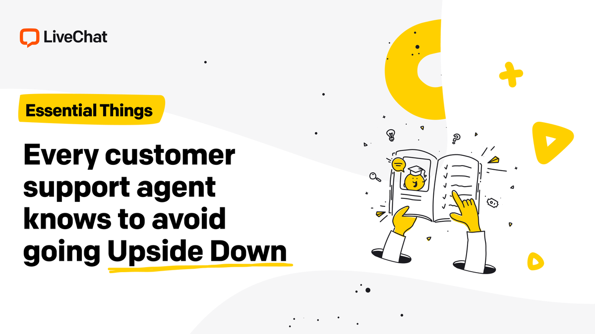 LiveChat's tweet photo. Starting out with a new product is like entering a new dimension. How to take it smoothly to the next level?
It's quite a normal thing to learn about in our knowledge-packed Agent's Handbook! 😎 https://t.co/NzQXFhIncP
#StrangerThings #EssentialThings #CustomerService https://t.co/c91YYx2Lde