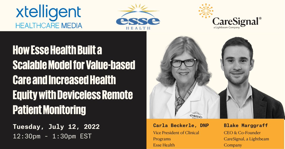 Join Carla Beckerle, VP of Clinical Programs at @EsseHealth for a discussion about how @CareSignal_ has helped them scale #virtualcare & increase #healthequity while facing challenges such as recent staffing shortages hubs.la/Q01g0Ts30 #DigitalHealth #PopHealth #webinar