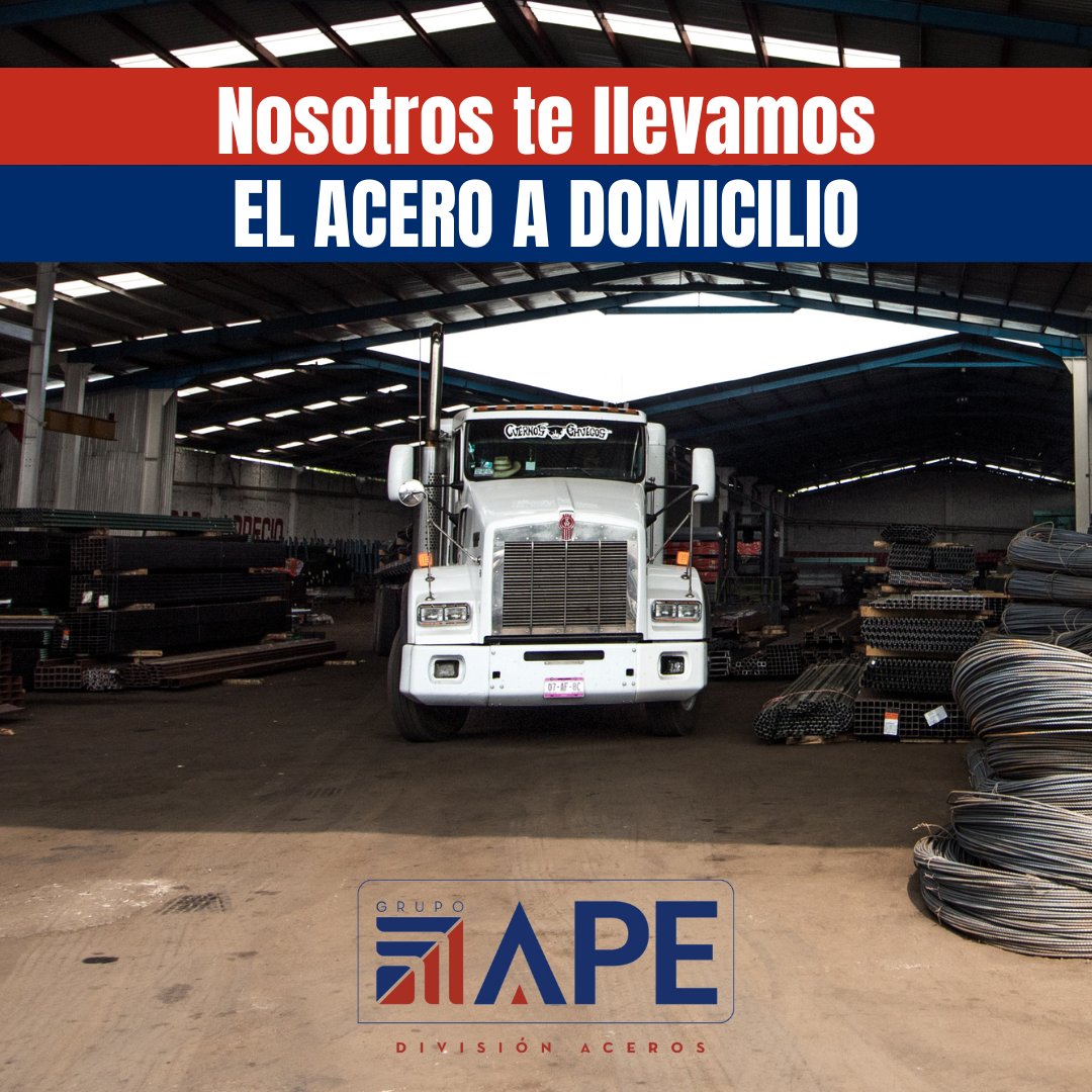 ¡Te llevamos todo el acero que necesites a la entrada de tu obra! ↘️
Envío a toda la república con los mejores tiempos de entrega 🚚
Conócenos en nuestras instalaciones de matriz o contáctanos vía telefónica ☎️
⬇️
(229)130-21-43

#grupoape #acero #ventadeacero