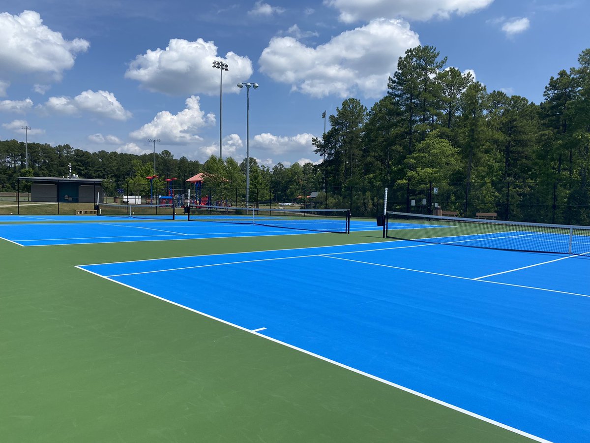 Recently resurfaced Church Street Park courts and Annie Jones new courts getting painted!  And new courts coming in Apex and Morrisville!