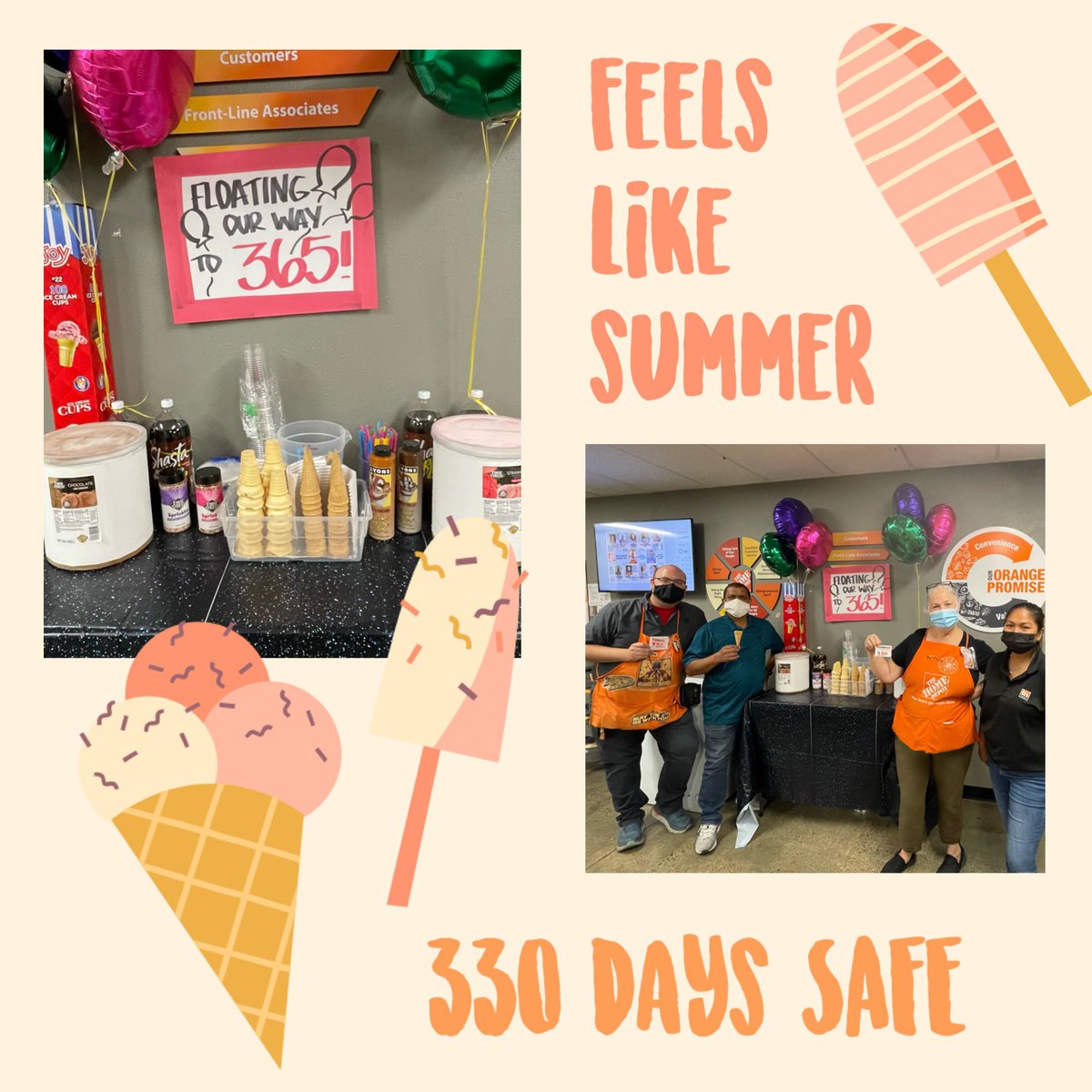 Ice cream floats for 330 days safe. Thank you for keeping each other safe! #pacnorthproud #safetyfirst #d20 #TheView