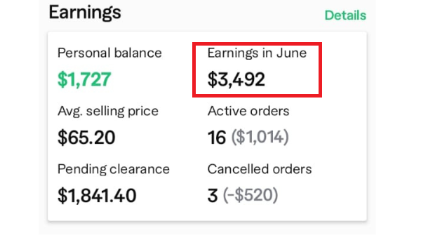 At the beginning of my Fiverr side hustle, I only earn $560 in my first month.😆

To date after 6,5 months of selling, I earned over $3400 net earnings in June 2022. 🔥🔥

Stick to it till you CRUSH IT!
