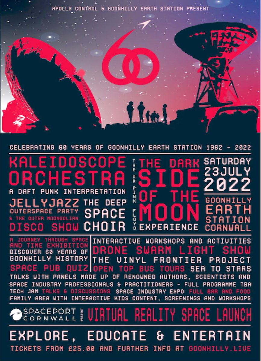 nicktrudgen's tweet photo. Got my ticket to the event celebrating 60th anniversary of the iconic Goonhilly Earth Station in Cornwall!
Goonhilly is a name that all children from Cornwall learn about from a young age. Goonhilly is UK’s gateway to space, and the world’s only commercial Deep Space station https://t.co/XQDVgbwHFH