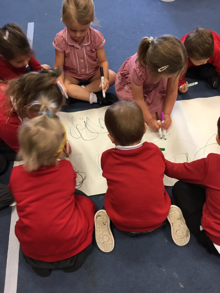 NurseryOPS's tweet photo. Fantastic learning inside! The children have been learning a new move in ‘Squiggle Wiggle’. Ask them about it! #squigglewiggle #earlywriting #psed https://t.co/HWDhGo9v0M
