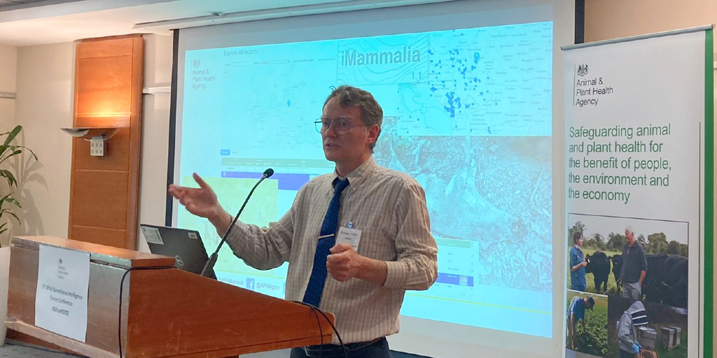 APHAgovuk's tweet photo. Some great presentations at #SIFconf2022 with sessions on new surveillance data and surveillance communications by speakers from @RoyalVetCollege, @vmdgovuk, @SRUC, @RAFTsolutions and @foodgov. 

#APHAscience #surveillance #onehealth https://t.co/lQdfekZhEt