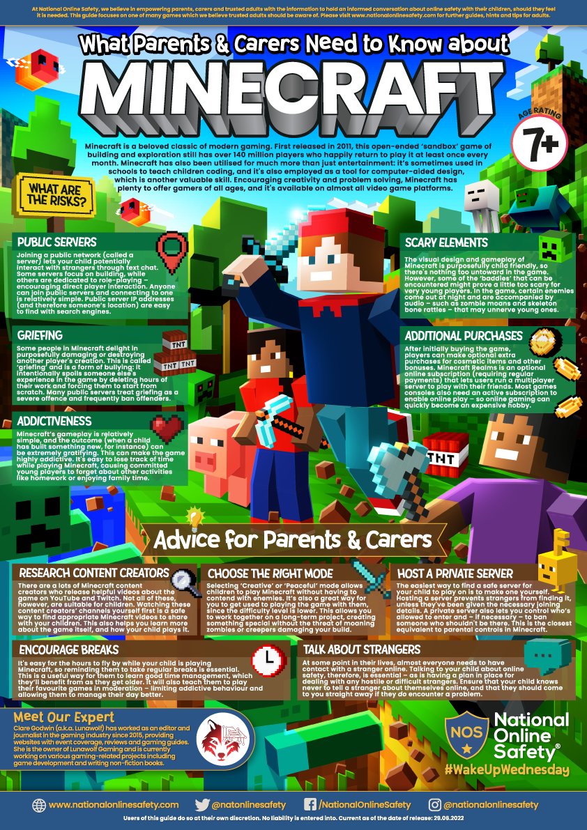 National Online Safety on X: The biggest-selling video game of all time  🏆😮 However, even the mighty Minecraft isn't totally immune to # OnlineSafety risks. Our updated #WakeUpWednesday guide brings trusted  adults the