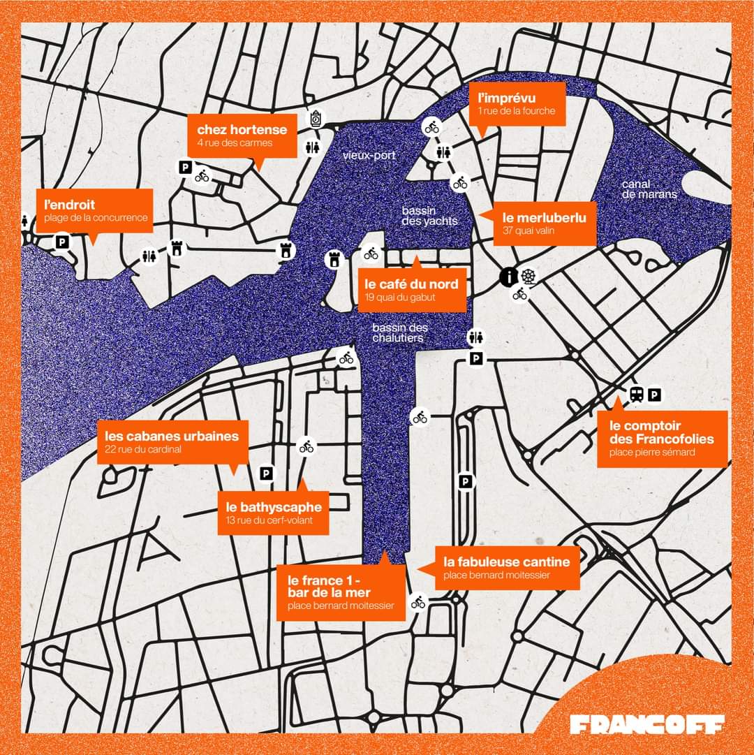♡ CARTE AUX TRÉSORS ♡

🌅 Pour te repérer durant le Off, on a pensé à tout avec la carte de nos trésors 》L'Endroit - Chez Hortense - Le Café du Nord - Le Bathyscaphe - Le France  - L'imprévu - La Fabuleuse Cantine - Les Cabanes Urbaines  - Le Merluberlu - Comptoir des Francos