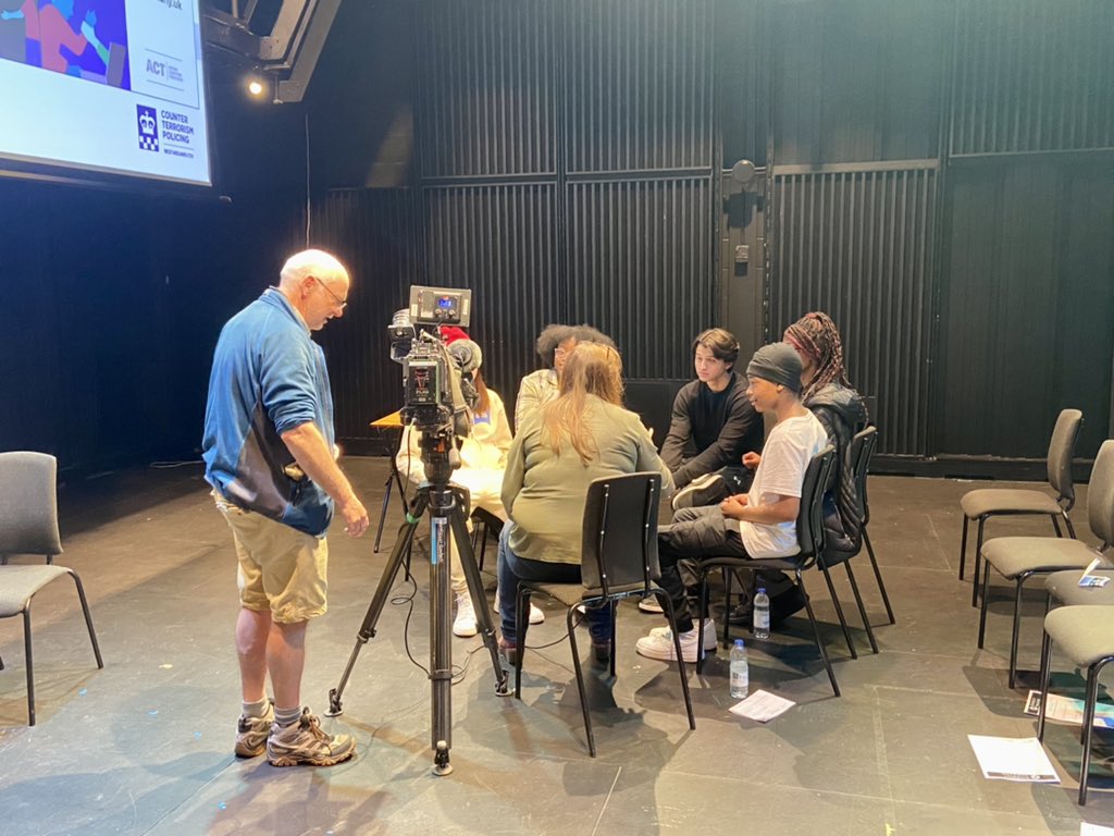 Sean_Arbuthnot_'s tweet photo. Congrats to everyone involved in superb, hard-hitting production of #Synergy, raising awareness of right wing extremism and #Prevent. Cast of @MyBCU Applied Theatre students were amazing. Will feature on @bbcmtd tomorrow. https://t.co/n2oT8l0G1E
