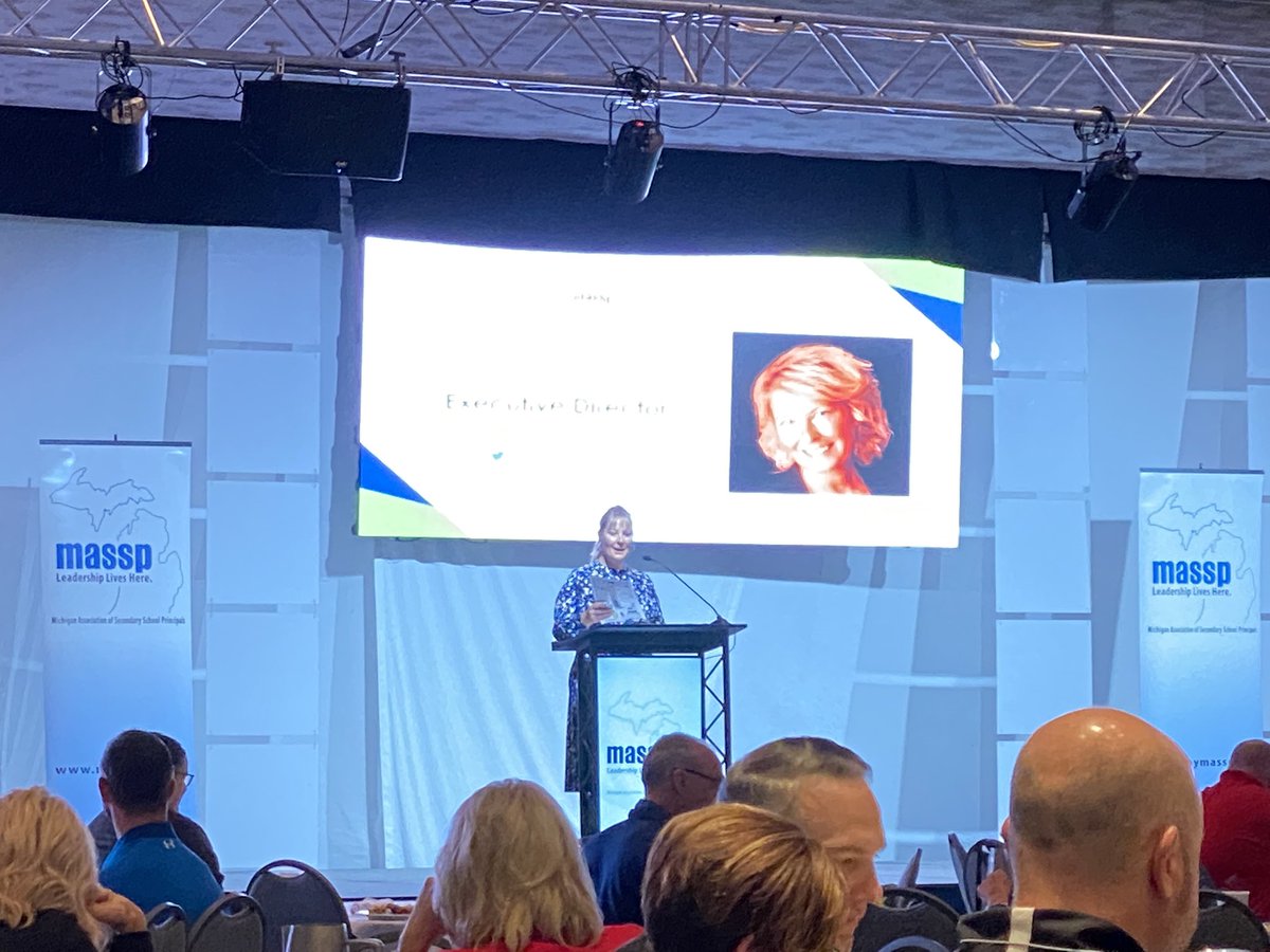 State of the association address from <a href="/wendyzdeb/">Wendy Zdeb</a> at #EdCon22 Another great year of leadership &amp; advocacy from <a href="/massp/">Michigan Principals</a> Thank you!