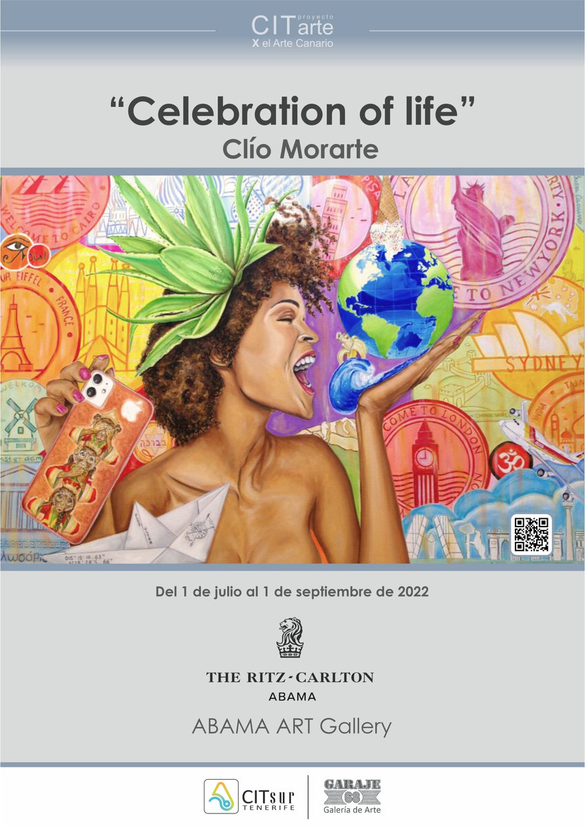 Recuerda confirmar tu asistencia este viernes 1 de julio a las 17h00 en Hotel The Ritz-Carlton, Abama. 
Disfruta de la exposición "Celebration of life" de la Pintora Clío Morate.
Confirmación a través de info@citsur.com o llamándo al 922793312.
¡TE ESPERAMOS!