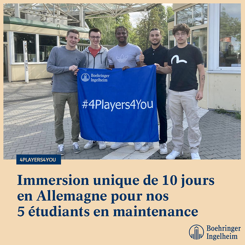 BoehringerFR's tweet photo. ✈️#4Players4You, notre #formation sur-mesure cocréée avec @ahk_frankreich, @BASF_FR, @Bayer_FR et @Merck_fr, fait voyager nos 5 #apprentis !

Du 28 Juin au 7 Juil., direction #Ingelheim &amp; #Biberach pour s'immerger dans le monde professionnel de @Boehringer

A découvrir⤵️