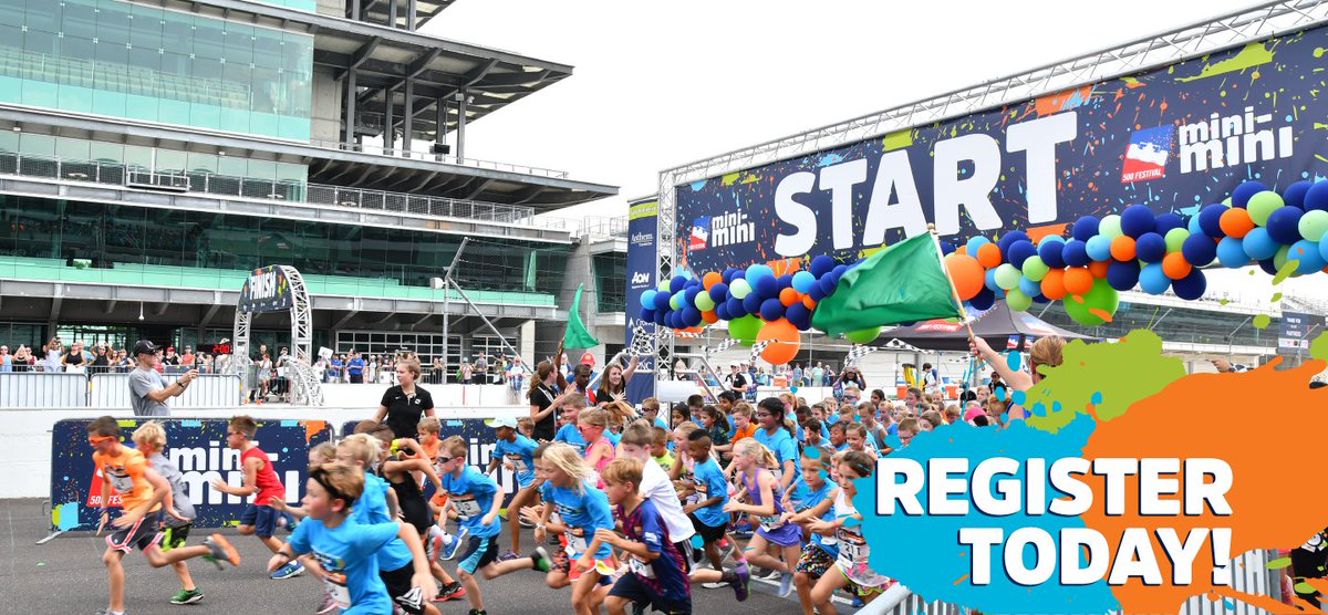 500Festival's tweet photo. Indiana's youngest runners will take over @IMS on Sunday, August 21, for the 500 Festival mini-mini! Grab your whole crew to join us for the #Indyminimini - an officially timed run for kids ages 5-12 that starts &amp; finishes on the Yard of Bricks!

https://t.co/W18ihGFJrU https://t.co/WuS4ovlzLg