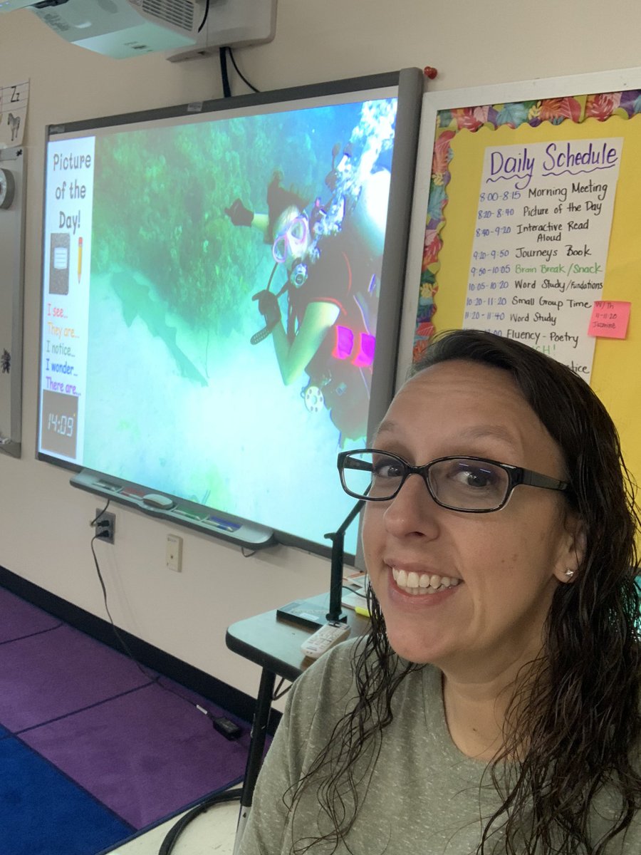 Mrs_Clark_'s tweet photo. Last day of summer school means… shark day! A whole day of non-fiction about my fav animal! 🦈❤️ Can’t wait to see what they write for our picture of the day! 😉 https://t.co/EATqCedDBw