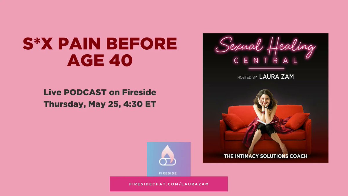 Join me tomorrow, Thurs, June 30, for a live talk &amp; Q &amp; A about PAINFUL S*X FOR WOMEN UNDER 40, 4:30 till 5:00 pm ET at <a href="/FiresideChatApp/">Fireside</a>. DM me for VIP link.