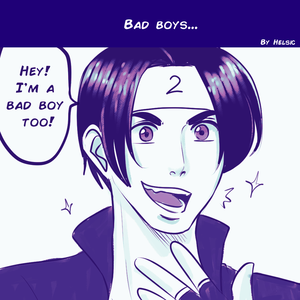 helsic's tweet image. The brothers are back!! 🤣

If you're wondering about their personalities, SNK gave them different traits in their official profiles, Kyo1 is quite serious while Kyo2 is more outgoing. And Nagi... is Nagi. 

Script by @KabutoZenix
 
#Kyokusanagi #Kusanagi #Kyoclones #KOF