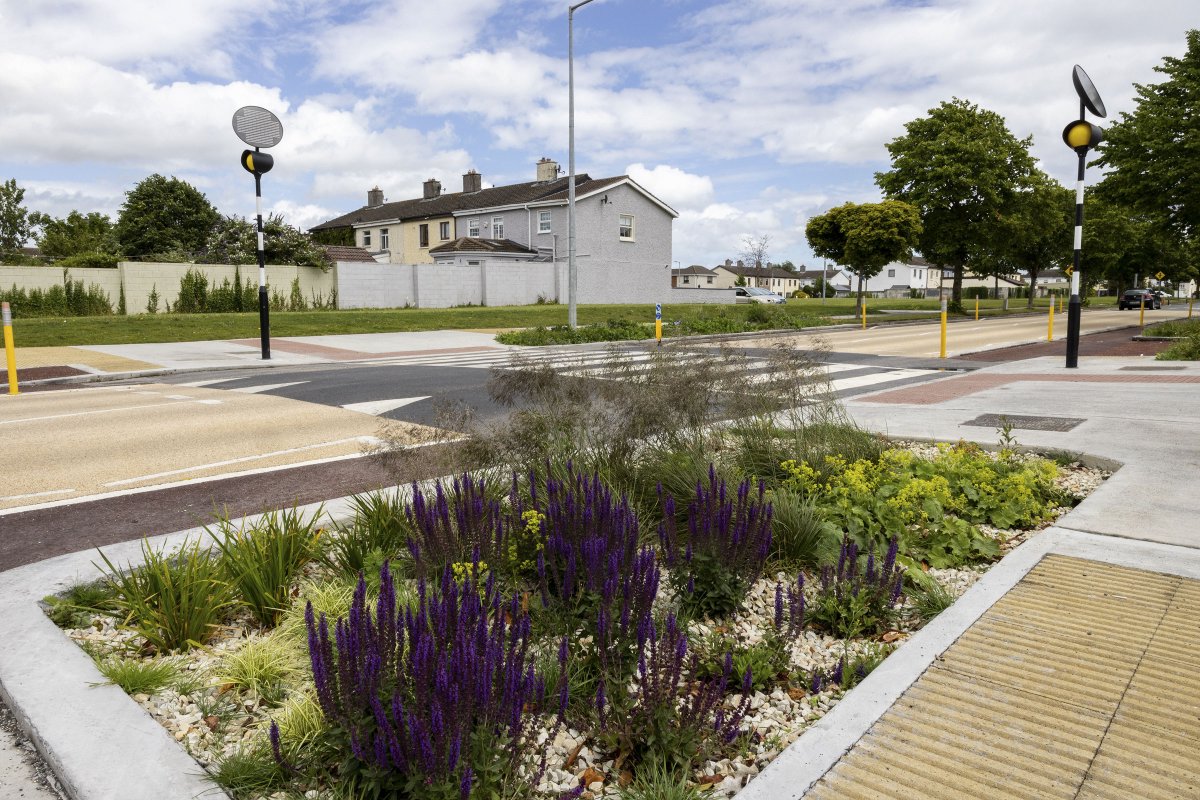 Great to see the completion of the ‘School Zone’ at St. Philip the Apostle Junior &amp; Senior National Schools in Hartstown, by <a href="/Fingalcoco/">Fingal County Council</a>. 🏫🚸

Improving safe routes to school &amp; making active travel safe for children &amp; their families is a key commitment of the <a href="/greenparty_ie/">Green Party Ireland</a>.🌱🚲