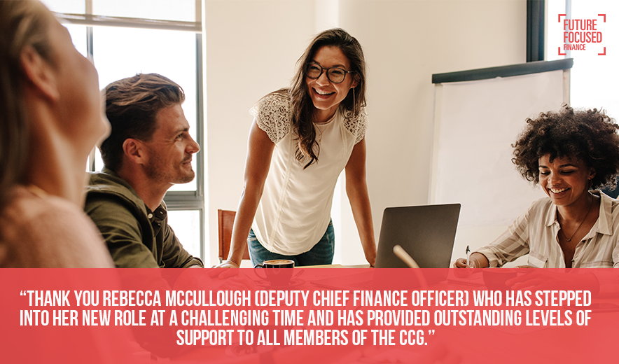 OneNHSFinance's tweet photo. #ThankYouThursday Martin McDowell 
@CFOSeftonCCGs "Thank you to Rebecca McCullough (Deputy Chief Finance Officer) who has stepped into her new role at a challenging time and has provided outstanding levels of support to all members of the CCG." https://t.co/0RmPo7rsJn