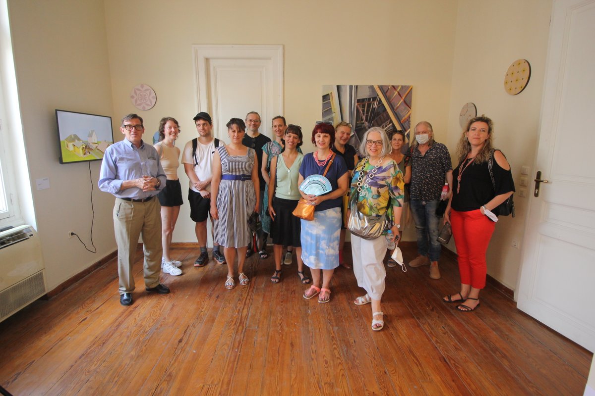 AustriainGreece's tweet photo. Thank you for an amazing preview! #BacktoAthens is back with “no apocalypse now” on three levels of the Isaiah Mansion, presenting also the works of 29 Austrian artists from performance to sculpture and installations till 3.7.2022! #bta2022 https://t.co/b87va7mGyt