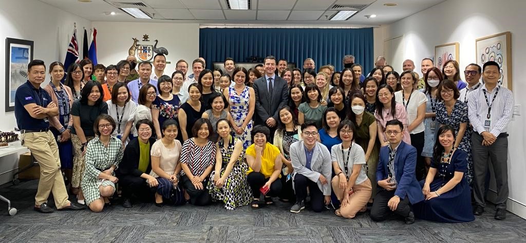 AusAmbVN's tweet photo. An Ambassador is only as good as the team they lead, and I have indeed been fortunate to lead an exceptional team of 🇦🇺&amp;🇻🇳 staff over the past three years. I am extremely proud to have worked with you all. Thank you from the bottom of my heart. https://t.co/iDlODFBaHR