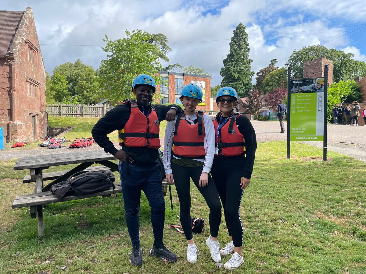 Staff and children ready for the raft team challenge!