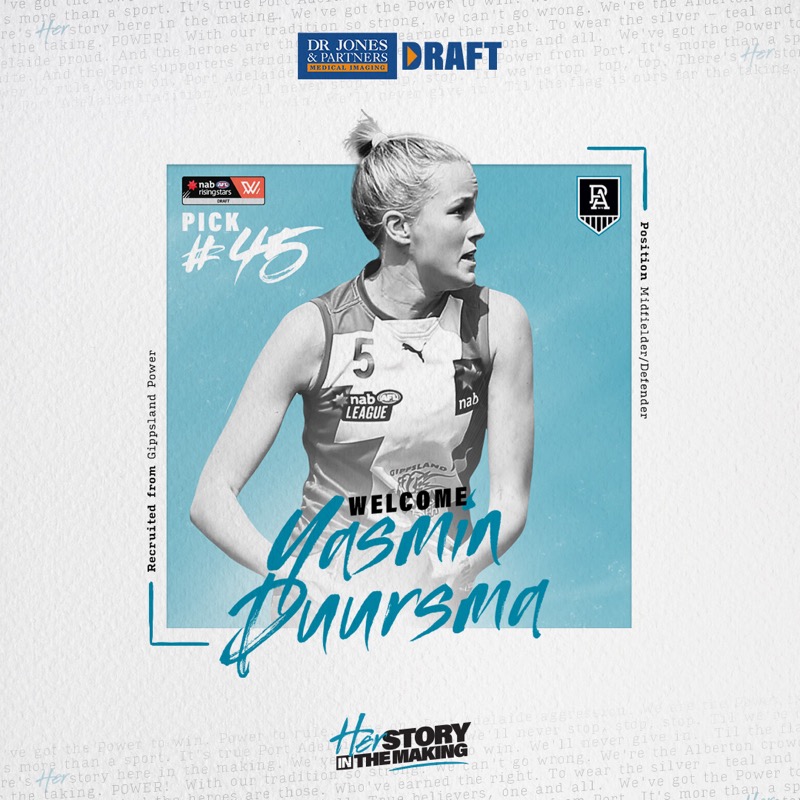 pafc_w's tweet photo. Yep, something about this one sounds a bit familiar 😎

Young gun Yaz Duursma joins the squad 🤩

#weareportadelaide