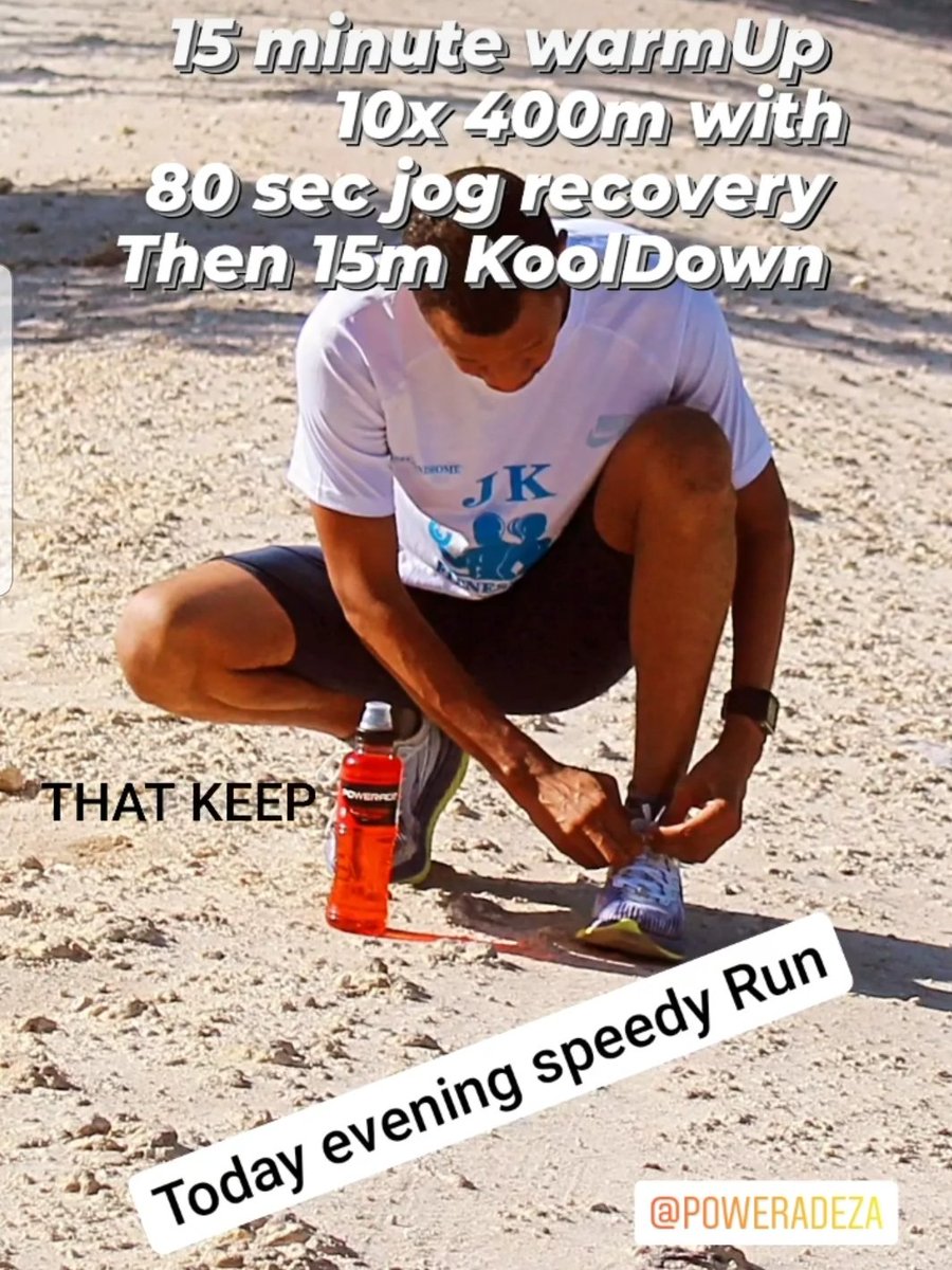 tafaboy's tweet photo. Wednesday speedy WORKOUT 
15 min WarmUp 
10x 400m with 80 sec Recovery
Then 15min cooldown https://t.co/u10zjBDq1p