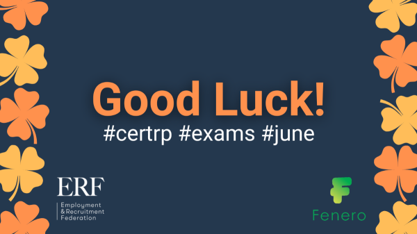ERFIreland's tweet photo. Wishing all #CertRP students the very best of luck as they sit their #Recruitment Practice exams this morning. We know you'll all do great!
With thanks to our #education sponsor @Fenero
@Anna_ERF @Gerkingnrf @JaniceERF @lorraine_nrf https://t.co/sTDoHbUpnq