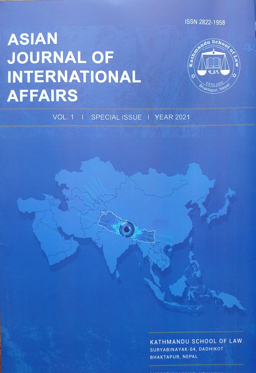 Agnipunja's tweet photo. This journal is lunched yesterday. I am thankful to all distinguished advisors, authors, peer reviewers, editorial board, and other contributors. Great effort was made for this inaugural issue. @KtmSchoolofLaw 
@ajia_journal https://t.co/W2hTtxFYY9