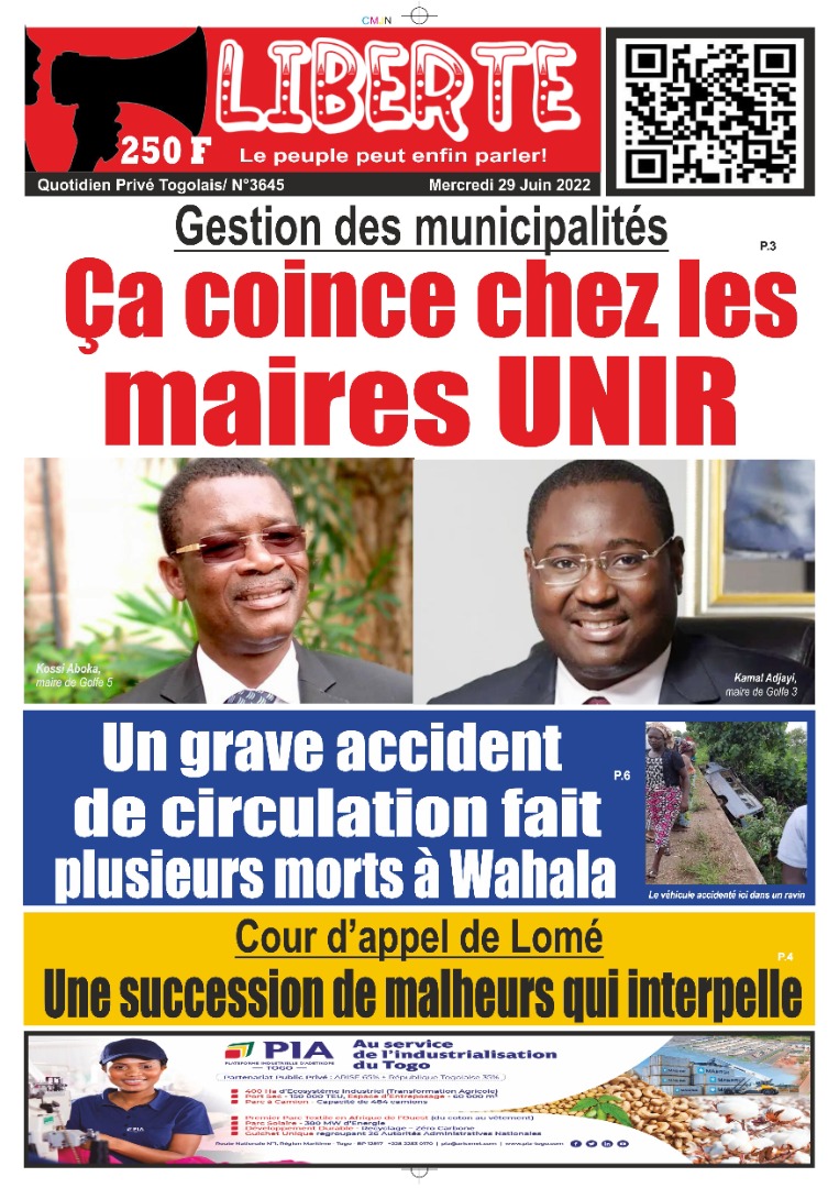 Perspective724's tweet photo. Ne ratez pas le numéro 3645 du quotidien Liberté de ce Mercredi 29 Juin 2022.
Excellente lecture! Rendez-vous sur la plateforme https://t.co/298QpvDJsw
SURTOUT ABONNEZ-VOUS
#TgTwittos #Togo #diasporaSV #Liberte #Perspectiveinfo https://t.co/PDnyuB1VY6
