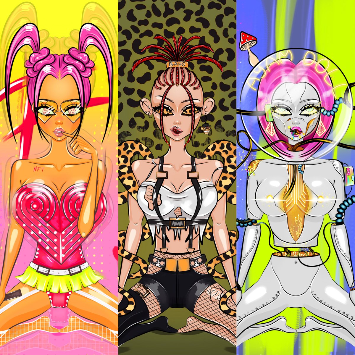 ronyaartist's tweet photo. "AYAM DOLLS" collection 🔥
3/30 listed
💎Floor price .05 ETH
Which doll is your favorite? 🙈
😍I draw with my finger on my phone😍
https://t.co/EAj3yuqiH7
#ronyanft https://t.co/Oh5dSUl0jc