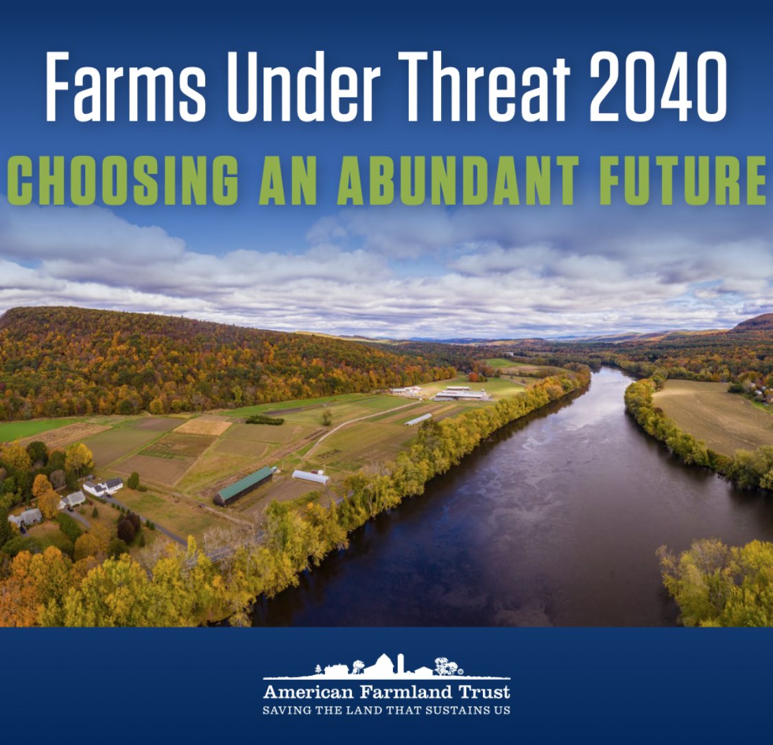 Farmland's tweet image. Is your community at risk of losing farmland?

Today! Join @USDA_NRCS Chief Terry Cosby, Ambassador @kiptom, @SmartGrowthUSA&apos;s Katharine Burgess, AICP, and @Farmland&apos;s John Piotti to discuss the new #FarmsUnderThreat data.

12:00 p.m. ET / 9:00 a.m. PT 

farmland.org/event/farms-un…