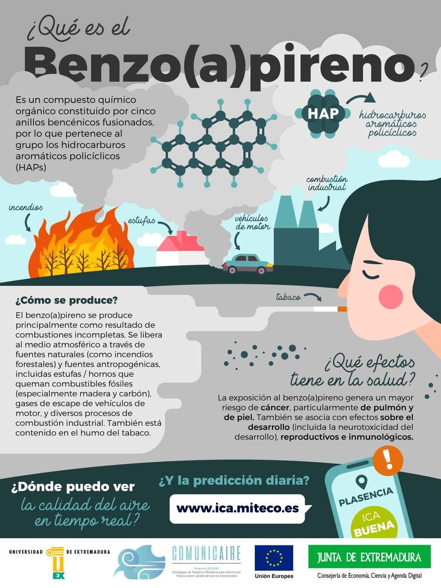 ¿Qué es el Benzo(a)pireno y cuáles son sus consecuencias sobre nuestra salud?

#ComunicAire te lo explica

#TuSaludEstáEnElAire <a href="/aerouex/">AeroUEx</a> <a href="/epinillagil/">Eduardo Pinilla-Gil</a> <a href="/santifernandz/">santi</a> <a href="/ParejoMacarena/">Macarena Parejo</a>