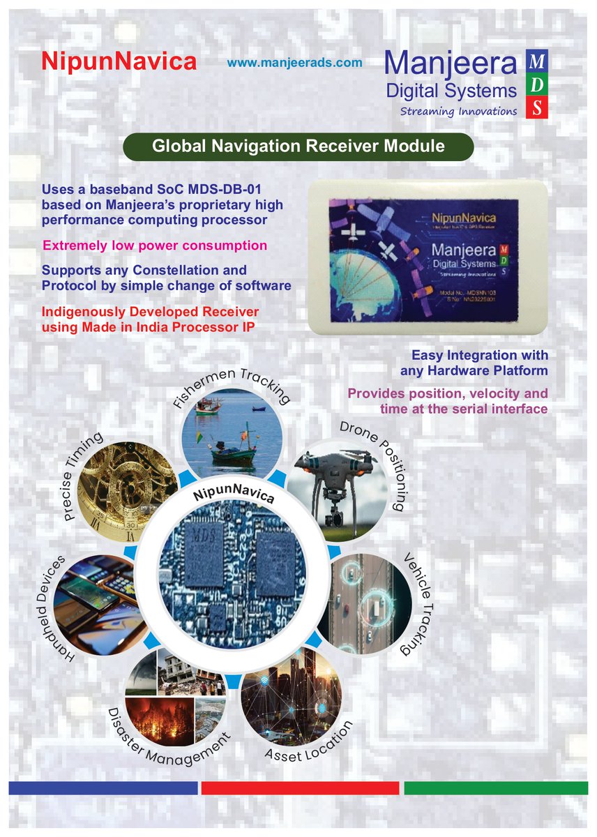 ManjeeraDS's tweet photo. Indigenously designed &amp; developed NavIC receiver using Made in India processor by #ManjeeraDS and supported by MeitY @GoI_MeitY @_DigitalIndia https://t.co/LeHt7lBpmA