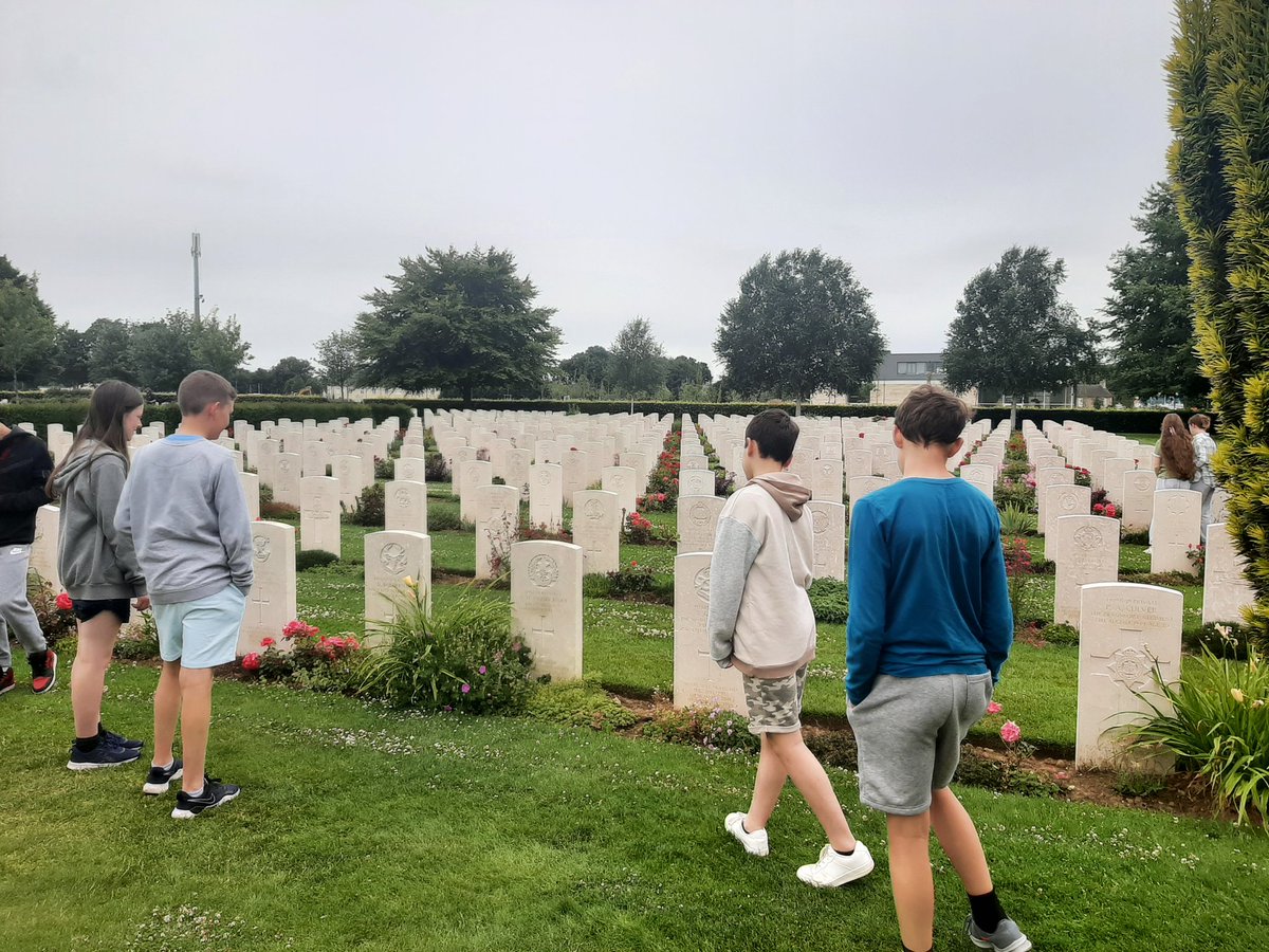 We've stopped at the British cemetery in Bayeux, it is very different to the American and German cemeteries we saw earlier in the week.