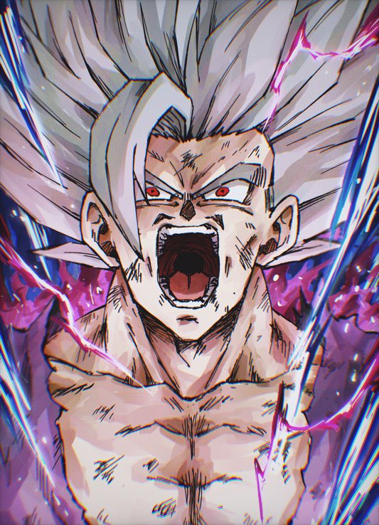 male focus 1boy solo red eyes open mouth spiked hair super saiyan  illustration images