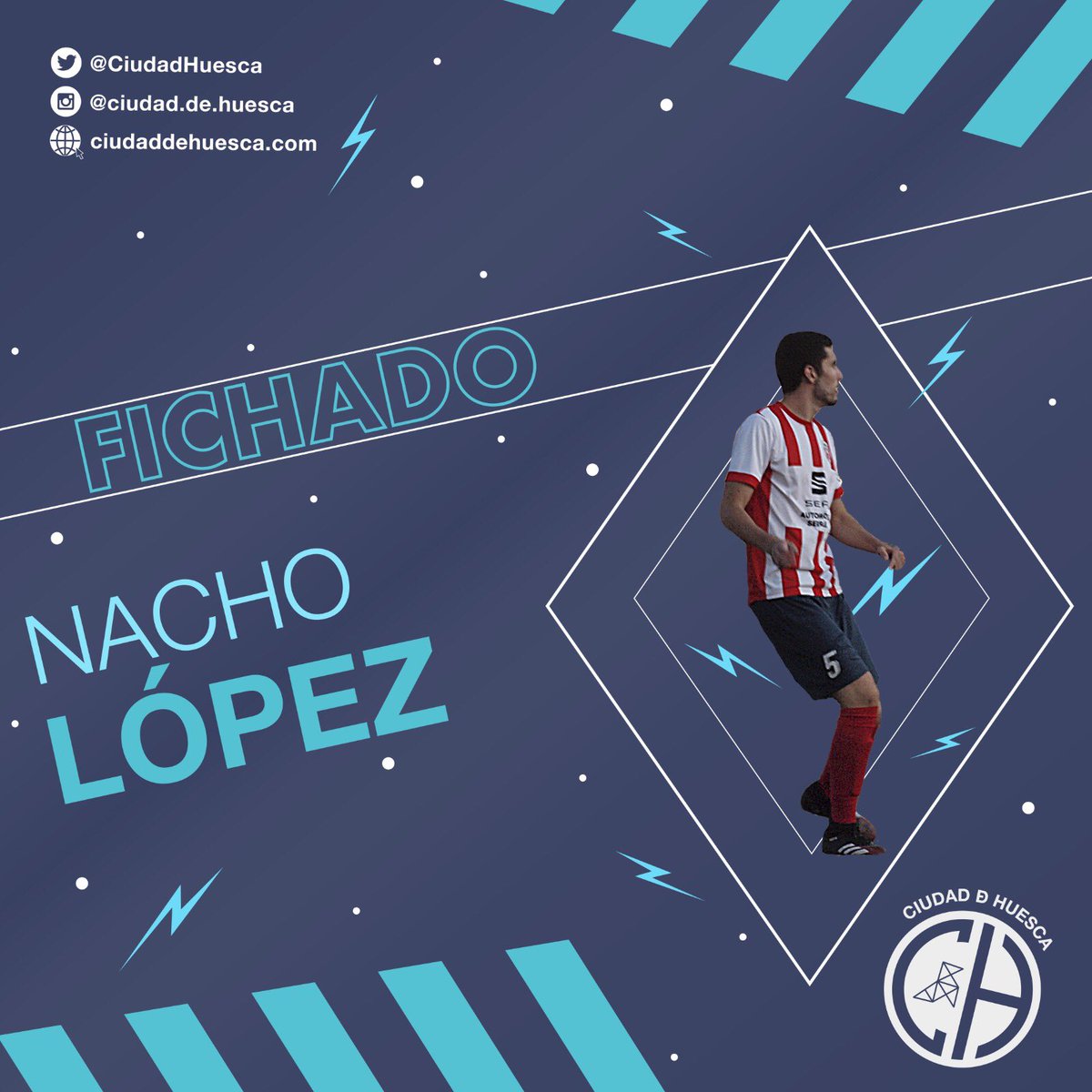 CiudadHuesca's tweet photo. 🔵⚪️✍🏼 FICHADO |
.

🤝🏻 Nacho López, lateral o carrilero derecho ficha por nuestras filas. Un habitual en la Regional Preferente.
.

🏎 Jugador incansable en su recorrido. Buen defensor y muy peligroso llegando desde segunda línea.
.

🔵⚪️ ¡BIENVENIDO NACHO! ⚪️🔵
. https://t.co/vKyR5Qk4k1