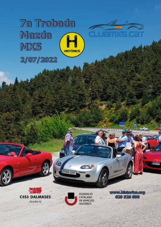 7ª TROBADA MAZDA MX5 🔥 

Aquest dissabte 2 de juliol tindrà lloc la 7ª Trobada #MazdaMX5 organitzada pel nostre club federat, <a href="/historicsorg/">Històrics</a> 

Els participants tindran l’oportunitat de conduir els  biplaces  per carreteres i bonics paratges del Berguedà i Solsonès.