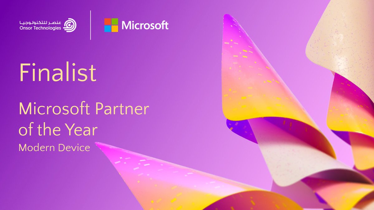 نفخر بحصولنا على مرتبة الوصيف في فئة الأجهزة الحديثة ضمن جوائز شريك العام لشركة مايكروسوفت 

We’re proud that we’ve been recognized as a Finalist of the 2022 Microsoft Modern Device Partner of the Year Award

Learn more:bit.ly/3bF1CxT
#MSInspire #PartnersMakeMorePossible